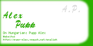 alex pupp business card